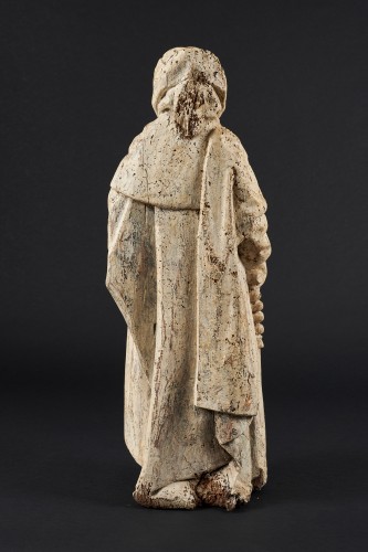 Saint Antony in walnut - Former Netherlands, 15th century  - Middle age