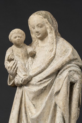 Antiquités - Vierge à l'Enfant, Bourgogne 3/4 du XVe siècle
