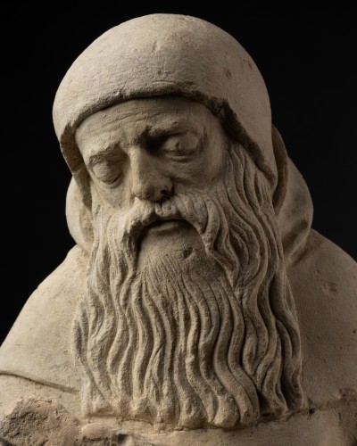 Saint Antoine - Bourgogne, début du XVIe siècle - Sculpture Style Moyen Âge