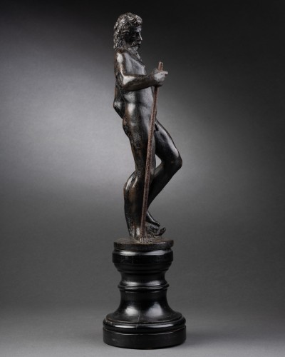 Antiquités - Vulcain et Neptune,  paire de bronzes vénitiens fin du XVIe siècle