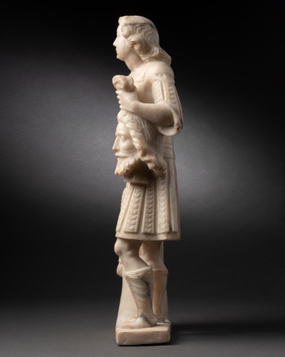 Sculpture  - David and Goliath in Alabaster – Sicily (Trapani) 17th century