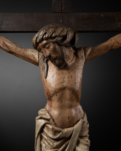 Gothic Christ on the Cross – France 15th Century - Sculpture Style Middle age