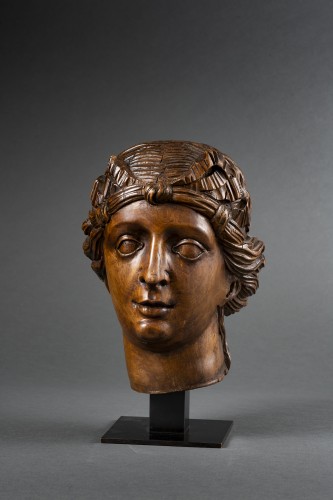 Sculpture  - Tuscan Wooden Head - C. 1560-1580