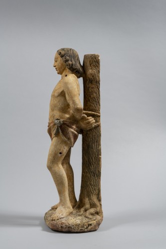 Saint Sebastian in limestone - Burgundy, End of the 15th century  - 