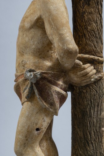 11th to 15th century - Saint Sebastian in limestone - Burgundy, End of the 15th century 