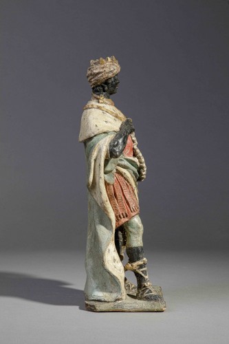 Balthazar Nativity Figure from Naples: – Terracotta, Naples 18th Century - Sculpture Style Louis XV