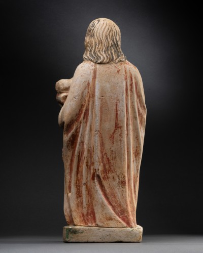 11th to 15th century - Saint John the Baptiste in limestone - Burgundy, 15th century