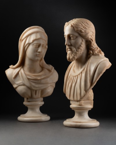 Pair of marble busts - Rome c. 1600 - Sculpture Style Louis XIV