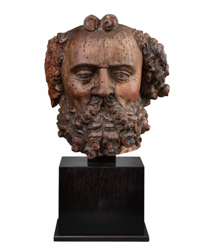Head of Saint Peter – Polychrome wood, Upper Rhine early 16th century