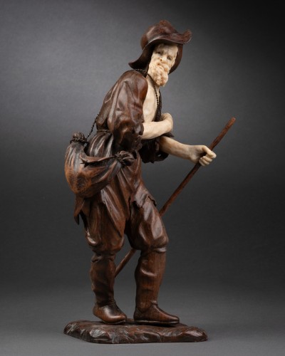 Mendiant, Allemagne XVIIIe siècle suiveur de Simon Troger - Sculpture Style Louis XV