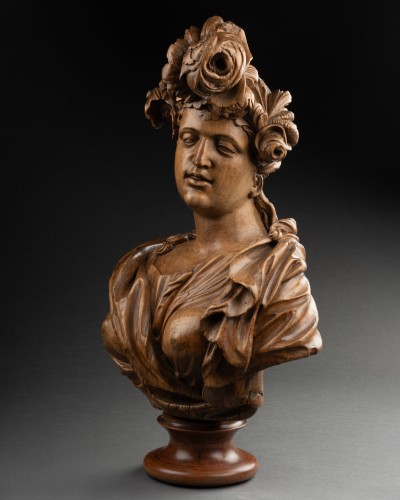 Sculpture Sculpture en Bois - Atelier de Johann Baptist STRAUB, Buste de femme, Bavière vers 1750-1770