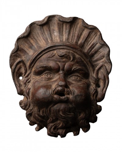 fountain spout in painted lead from the Louis XIV period