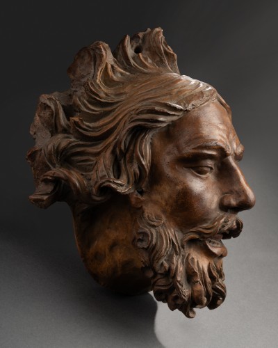 Head of Saint John the Baptist in terracotta - Italy, second half 17th c. - Sculpture Style Louis XIV