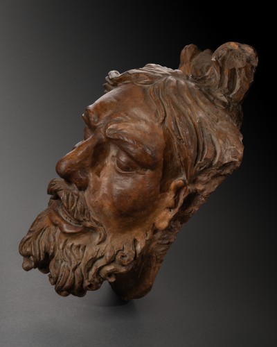 Sculpture  - Head of Saint John the Baptist in terracotta - Italy, second half 17th c.