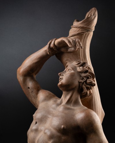 Saint-Sébastien, Seconde moitié du XVIIIe, autour de Gaetano GANDOLFI - Sculpture Style Transition