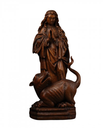 Sainte Marguerite en chêne, Pays-Bas Méridionaux, premier quart du XVIe siècle