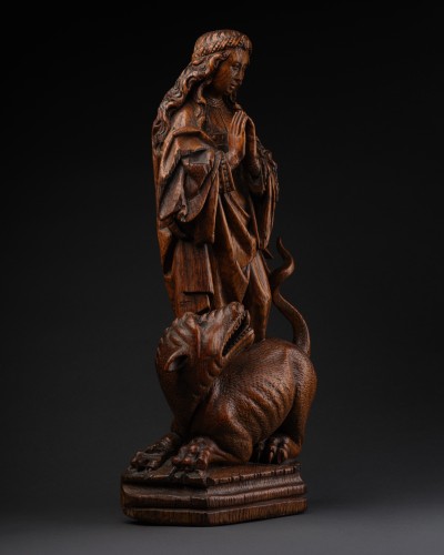 Sculpture Sculpture en Bois - Sainte Marguerite en chêne, Pays-Bas Méridionaux, premier quart du XVIe siècle