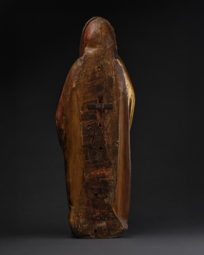 Sculpture Sculpture en Bois - Vierge de calvaire en bois polychromé et doré, Souabe début du XVIe siècle