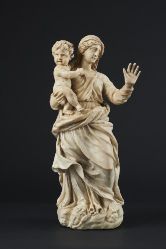 Virgin And Child After Algardi,, Rome 17th Century  - Sculpture Style Louis XIV
