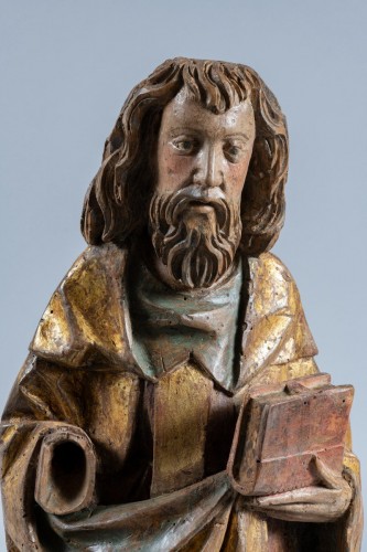 Sculpture  - Saint Anthony In Polychromed And Gilded Lime Wood - Swabia, Early 16th Cent