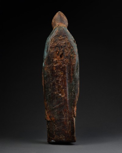 Bishop in Polychrome Linden Wood - Swabia, late 15th Century - 