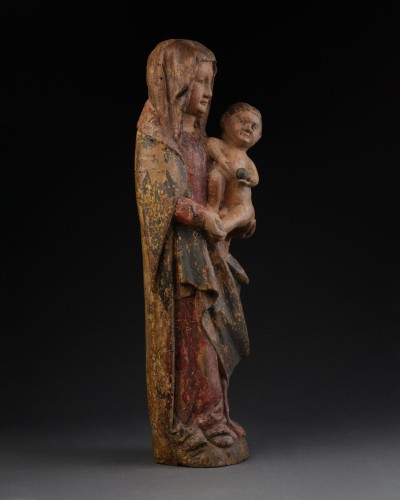 Sculpture  - Polychrome Wooden Virgin, Probably Burgundy – Mid-15th Century