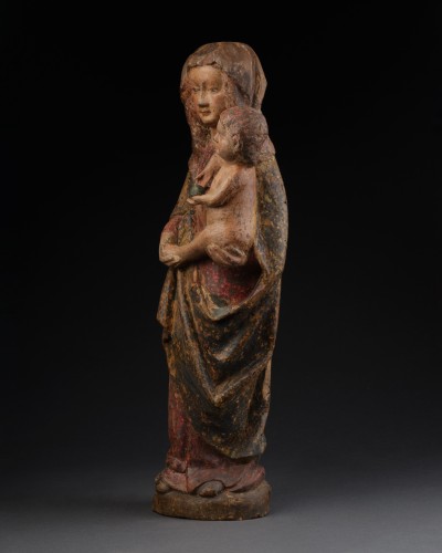 11th to 15th century - Polychrome Wooden Virgin, Probably Burgundy – Mid-15th Century