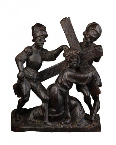 Portement de croix en chêne, Flandres début du XVIe siècle