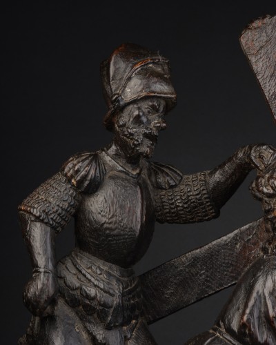 Sculpture Sculpture en Bois - Portement de croix en chêne, Flandres début du XVIe siècle