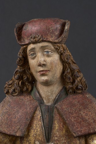 Sculpture Sculpture en Bois - Saint Guy, tilleul polychromé et doré - Sud de la Souabe vers 1500-1510