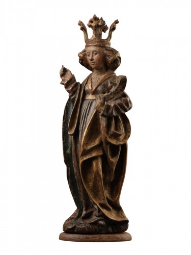 Saint Catherine, Polychromed wood, Southern Germany-1st quarter of the 16th