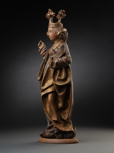Saint Catherine, Polychromed wood, Southern Germany-1st quarter of the 16th - Sculpture Style Middle age
