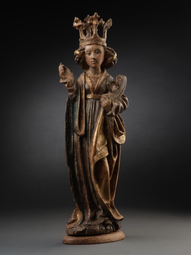 Saint Catherine, Polychromed wood, Southern Germany-1st quarter of the 16th - 