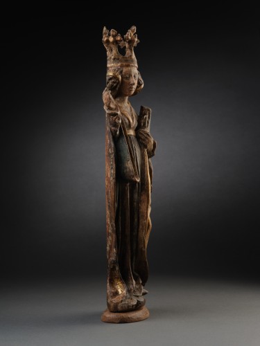 <= 16th century - Saint Catherine, Polychromed wood, Southern Germany-1st quarter of the 16th