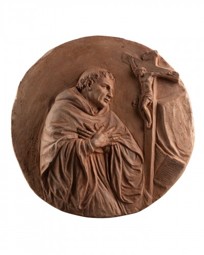 Marc Arcis (1652-1739), Terracotta Saint in prayer, Toulouse Circa 1715