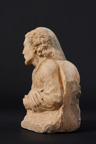 Sculpture Sculpture en pierre - Buste d'homme en pierre calcaire de la Renaissance française