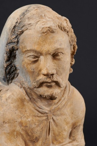 XVIe siècle et avant - Buste d'homme en pierre calcaire de la Renaissance française