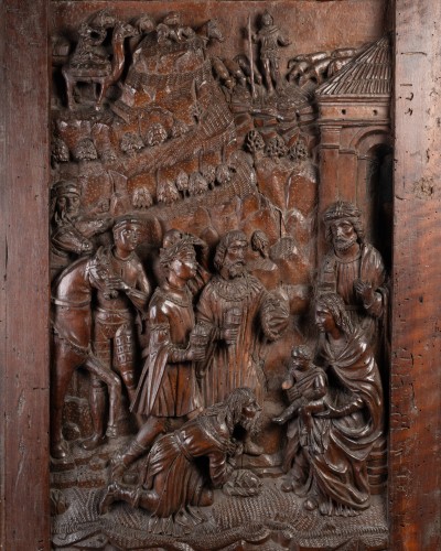 Adoration of the Magi, Wood, Lombardy Italy c. 1500 - Sculpture Style Renaissance