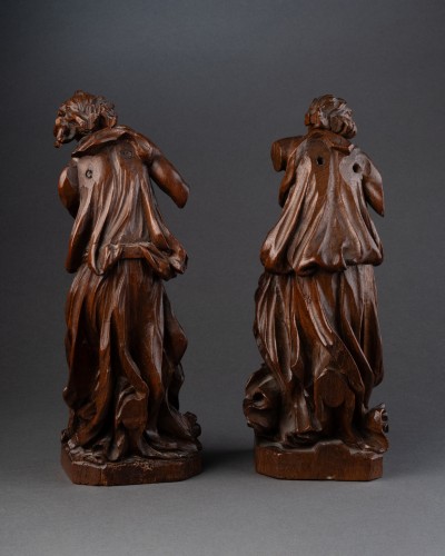 Pair Of Angels, Flanders –2nd Half Of The 17th Or Early 16th - Sculpture Style 