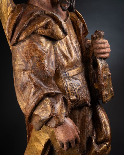 Saint Andrew In Walnut - 1520-1530, Follower Of Alejo De Vahia (1473–1515) - Sculpture Style Renaissance