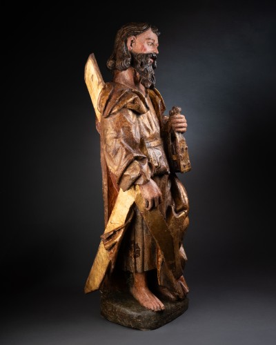 <= 16th century - Saint Andrew In Walnut - 1520-1530, Follower Of Alejo De Vahia (1473–1515)