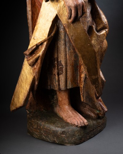 Saint Andrew In Walnut - 1520-1530, Follower Of Alejo De Vahia (1473–1515) - Renaissance