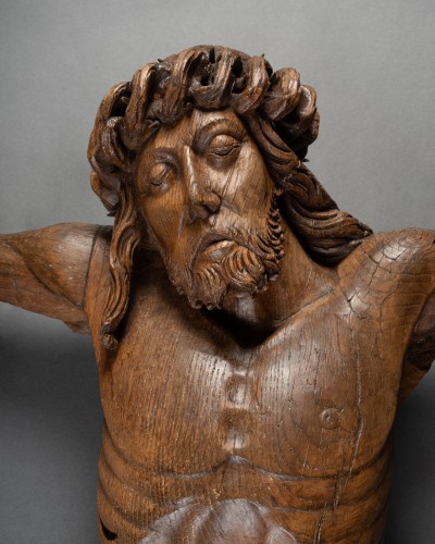 Christ On The Cross, Made Of Oak, Flanders early 16th Century - Sculpture Style Renaissance