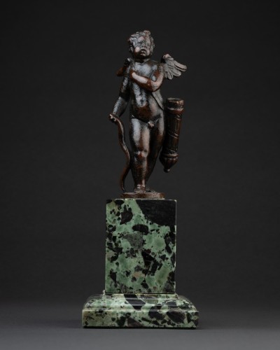 Amour en bronze de Roccatagliata - Sculpture Style Renaissance