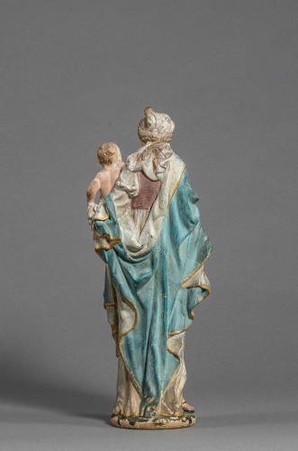 Sculpture  -  Virgin and Child - Terracotta, Circle of Charles Hoyau, Le Mans, 17th cent.