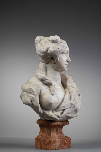 Buste de jeune femme - Giovanni Bonazza (1654-1736) - Sculpture Style Louis XIV