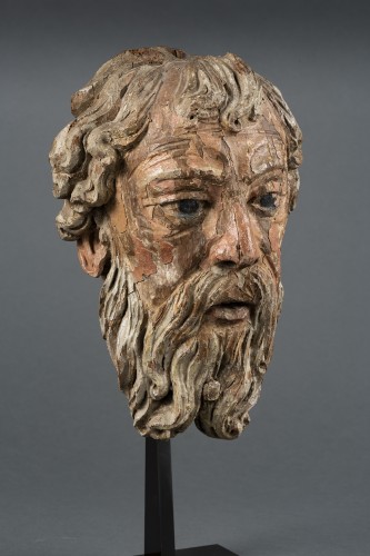 Head Of Bearded Man In Oak - North Of France, XVIth Century - 