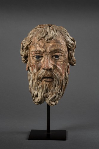 Head Of Bearded Man In Oak - North Of France, XVIth Century - Renaissance