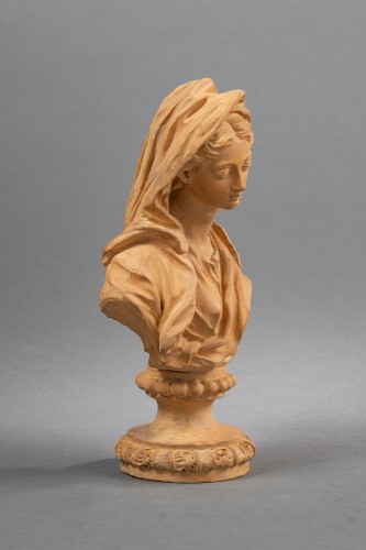 Louis XIV - Arnold de Hontoire - Paire de bustes du Christ enfant et de la Vierge, fin XVIIe