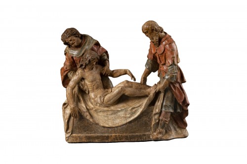 Polychrome Wooden Entombment - France  16th Century